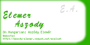 elemer aszody business card