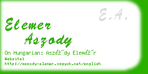 elemer aszody business card